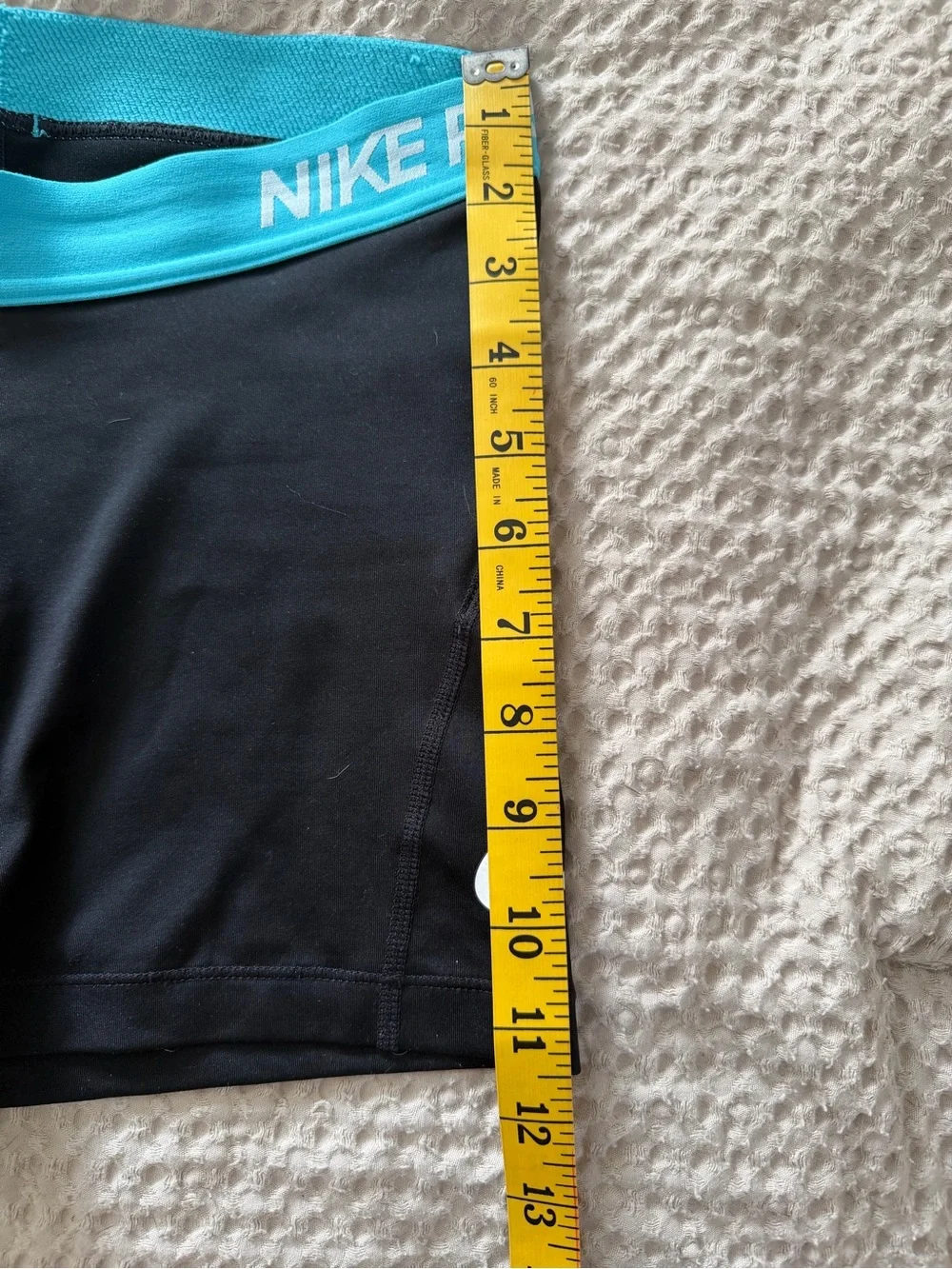 Nike Black Active Bike Shorts with Teal Waistband